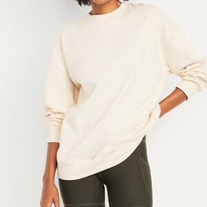 Old Navy Women's White Cotton Blend High Low Hem Pullover Sweater Plus Size XXL